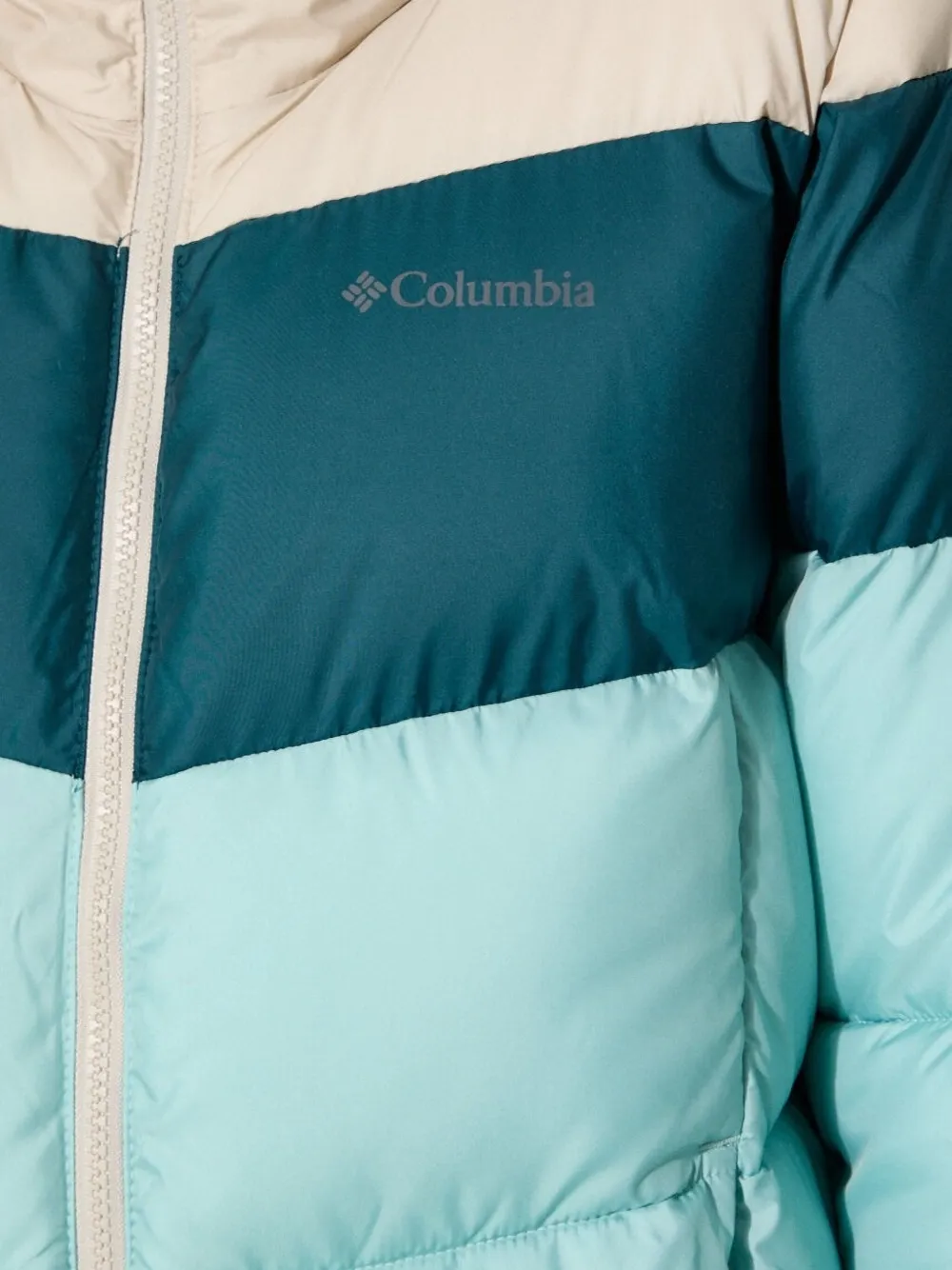 Columbia Puffect donsjack met colourblocking Blauw