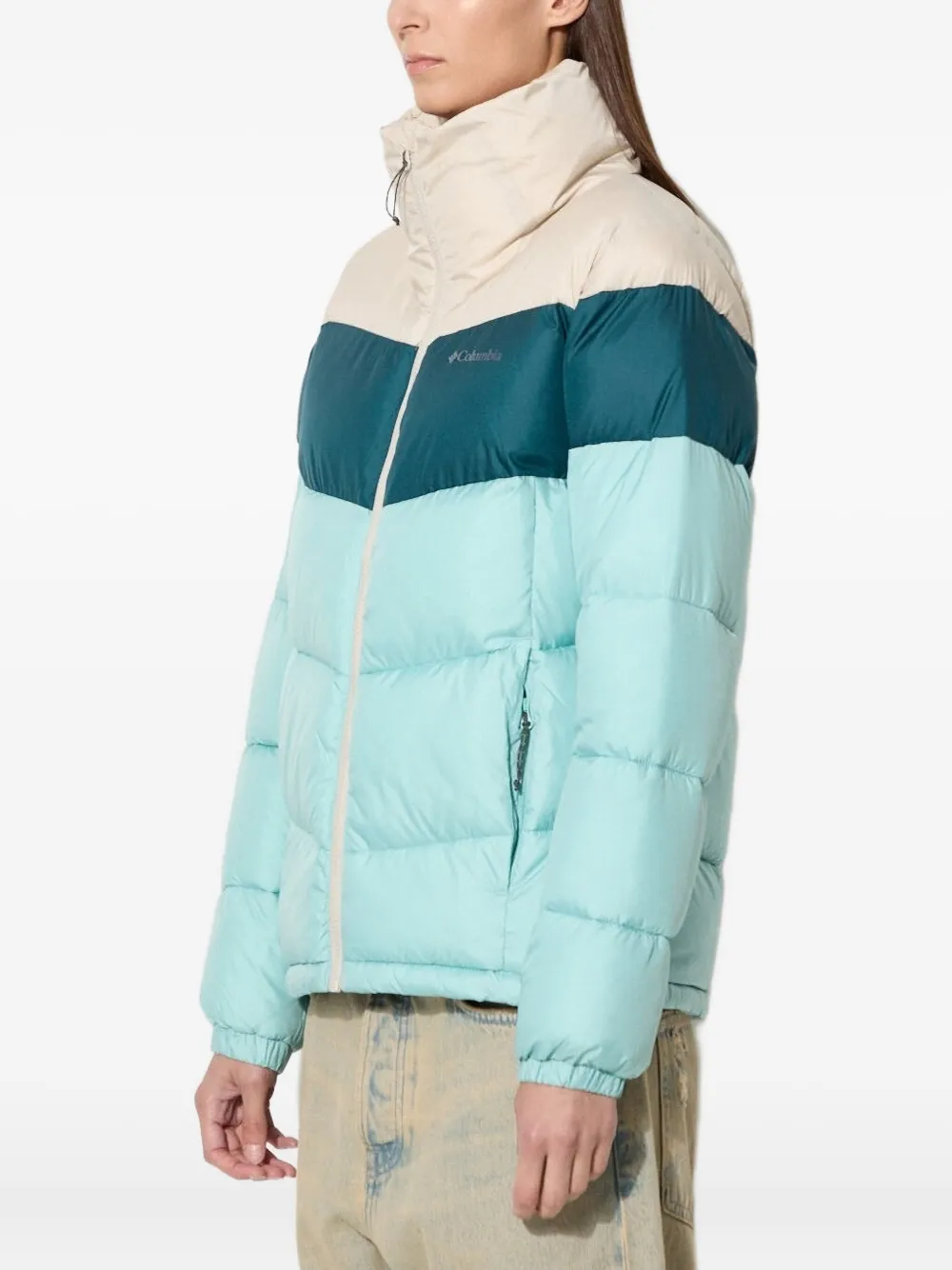 Columbia Puffect donsjack met colourblocking Blauw