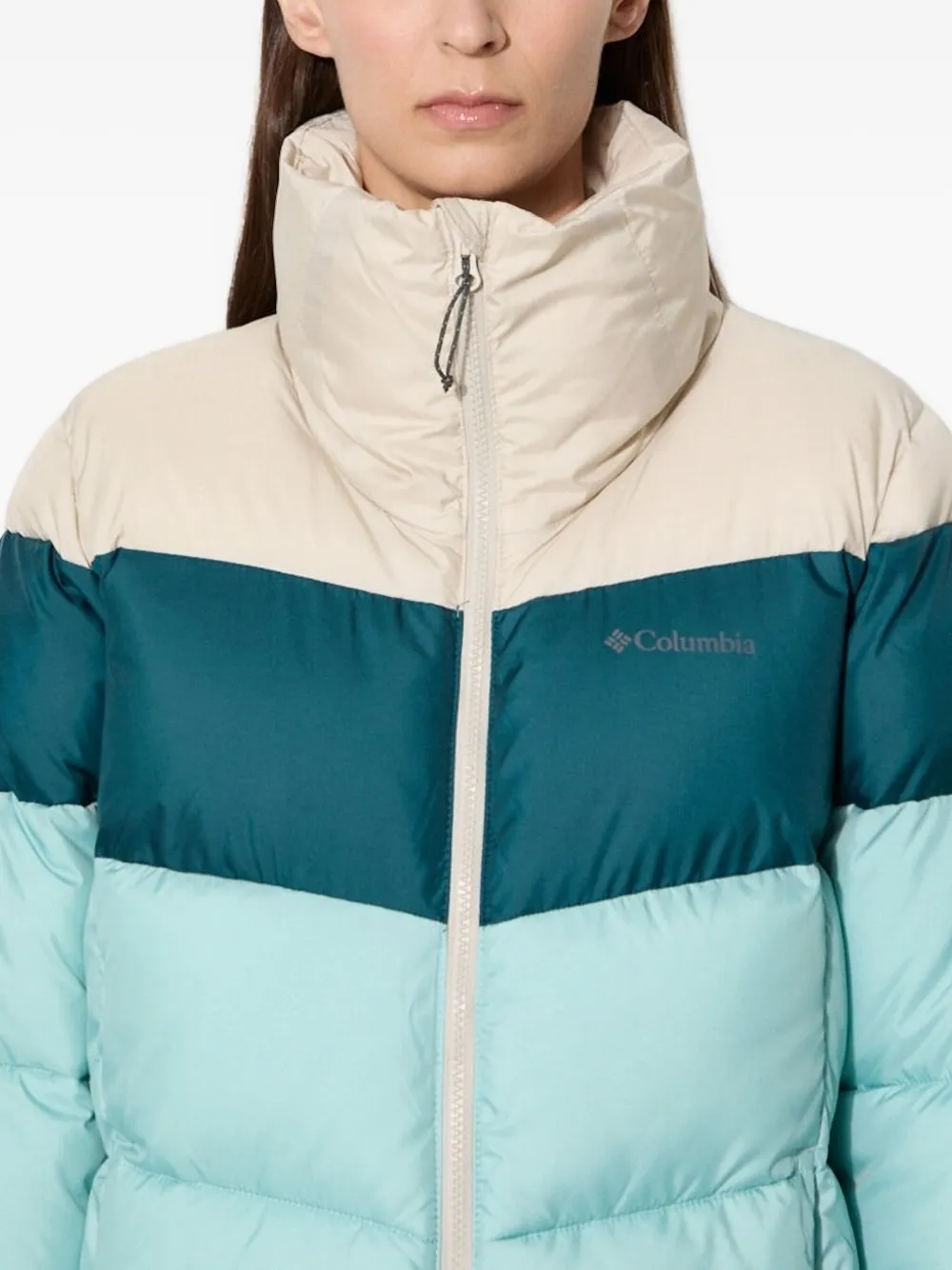 Columbia Puffect donsjack met colourblocking Blauw