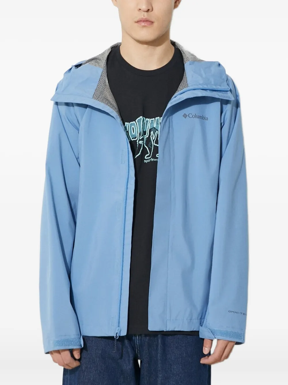 Columbia hooded zip-fastening lightweight jacket Blauw