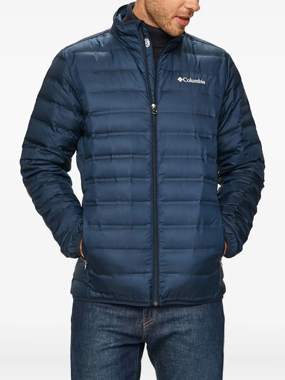 Columbia quilted zip-up jacket Blauw