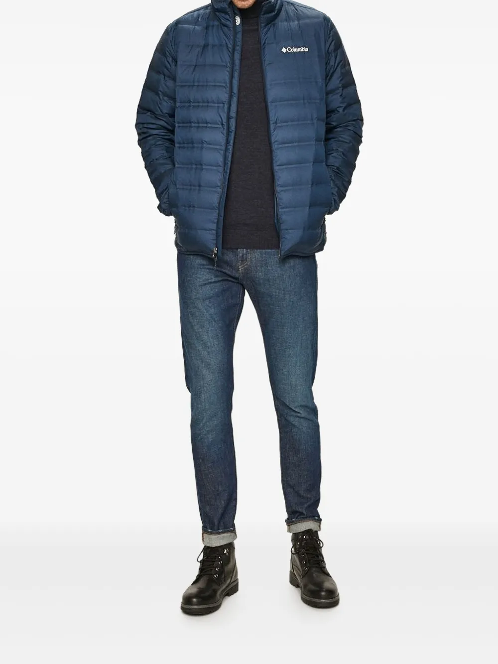 Columbia quilted zip-up jacket Blauw