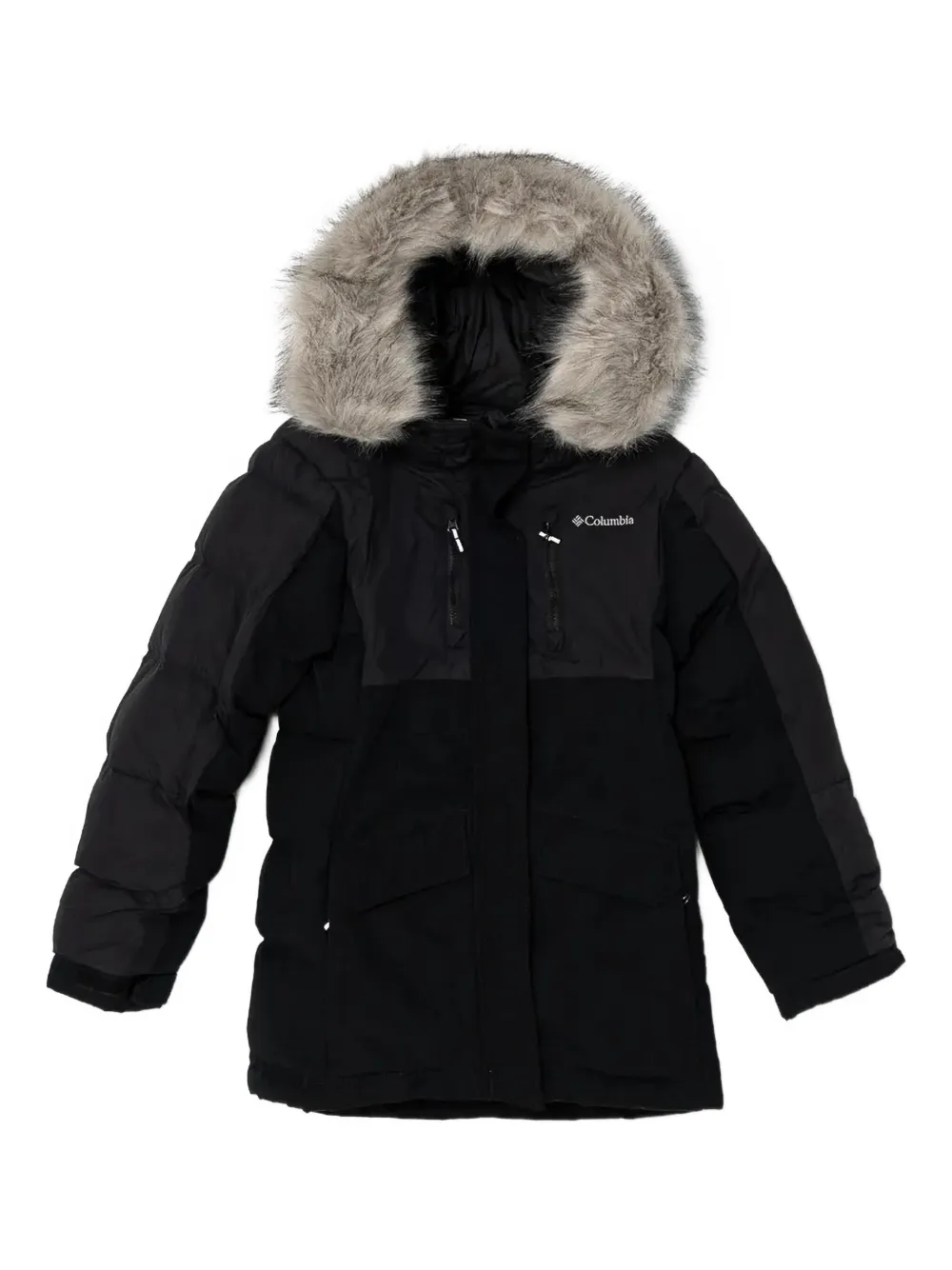 Columbia faux-fur hooded puffer jacket | Black | Image 1