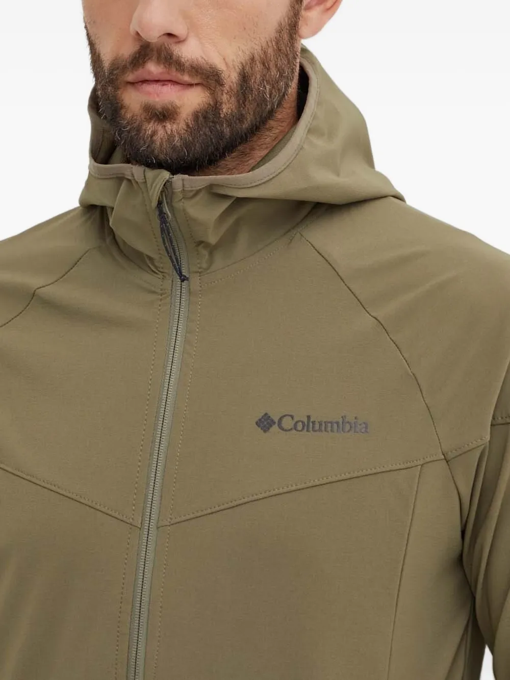 Columbia Hooded Zip-front Lightweight Jacket In Green