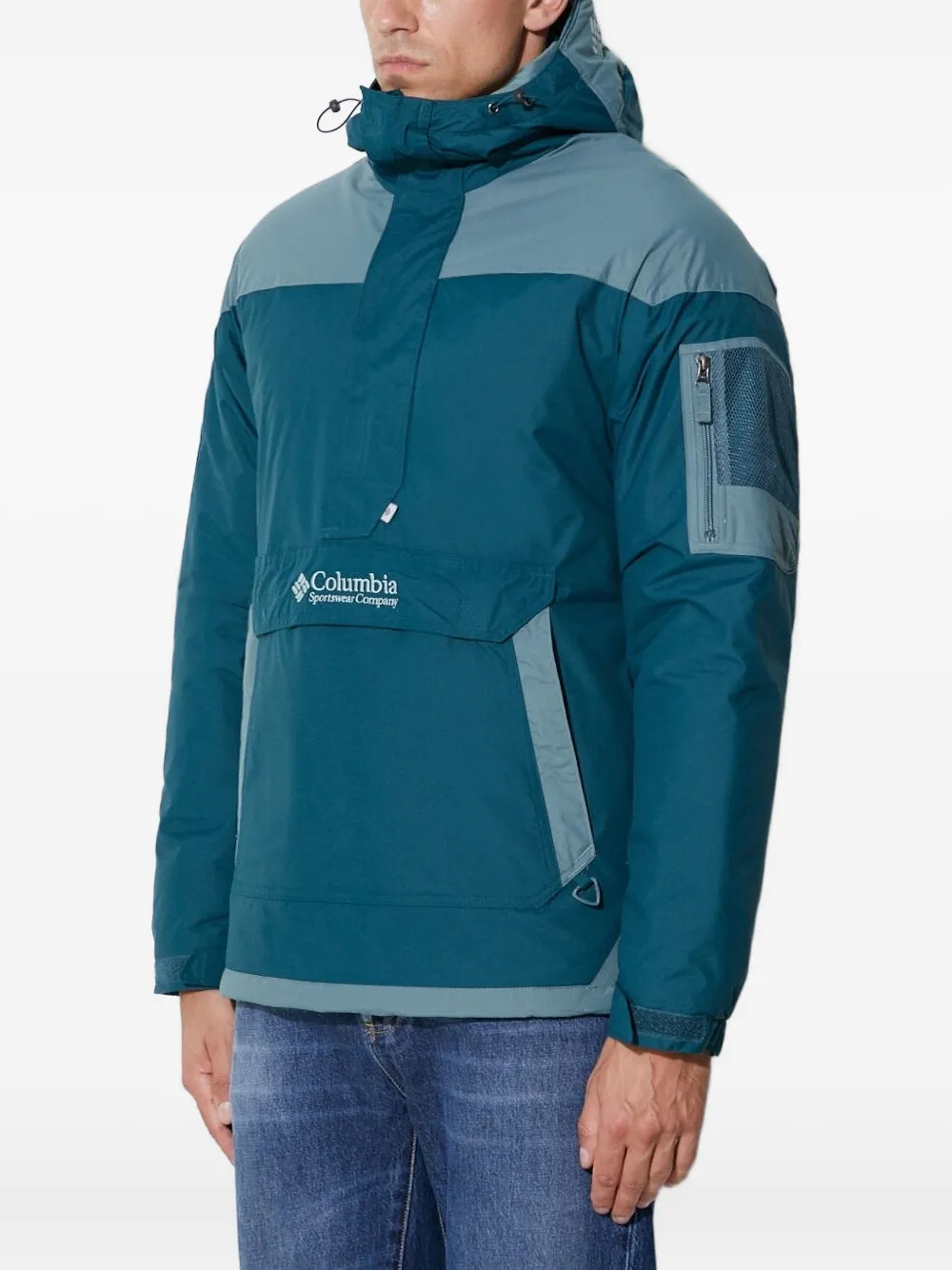 Columbia half-zip color-block jacket Blauw
