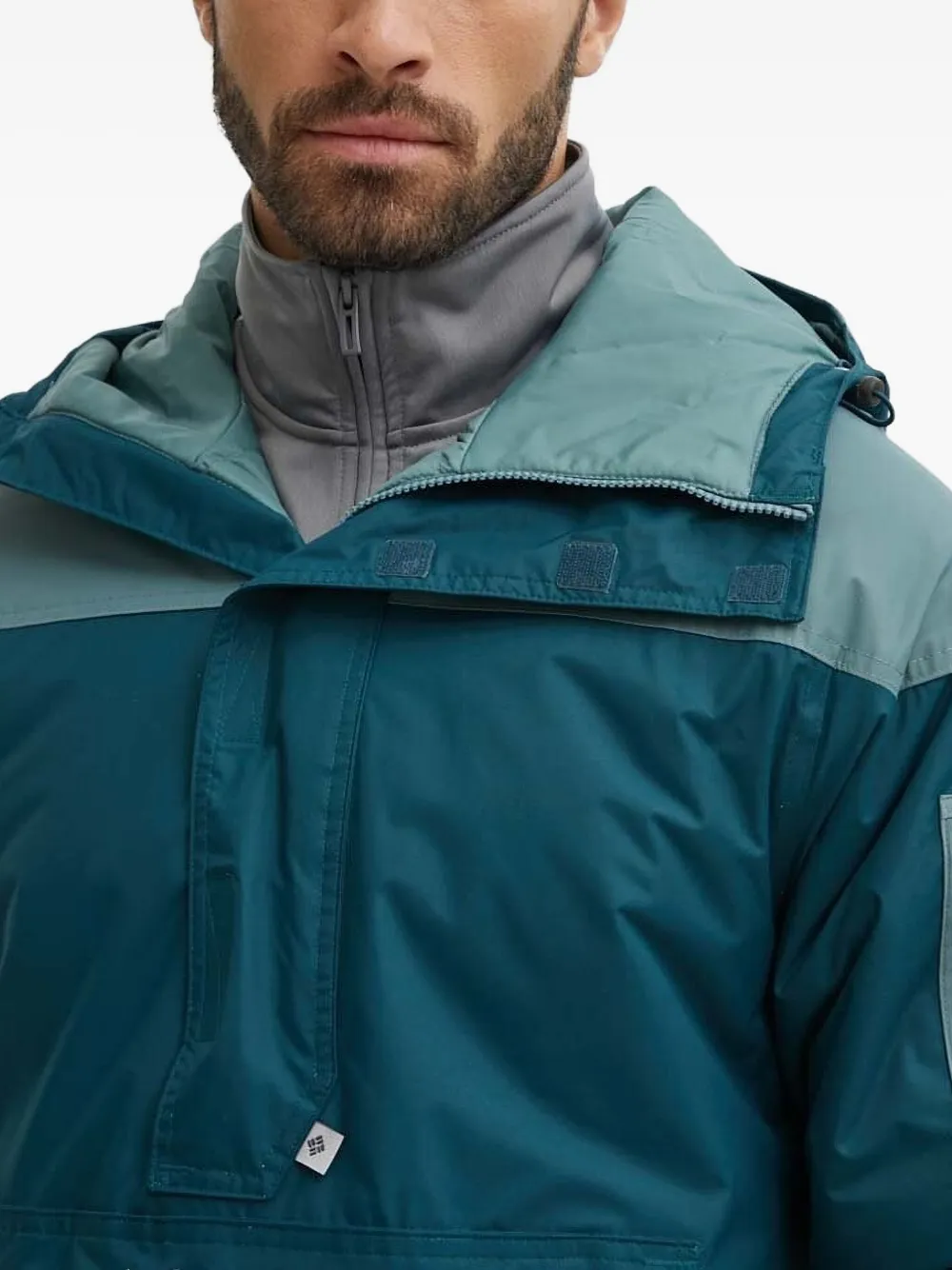Columbia half-zip color-block jacket Blauw