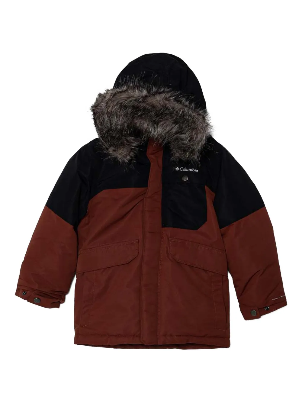 Columbia Kids' Nordic Strider™ Ii Faux-fur Trimmed Jacket In Brown