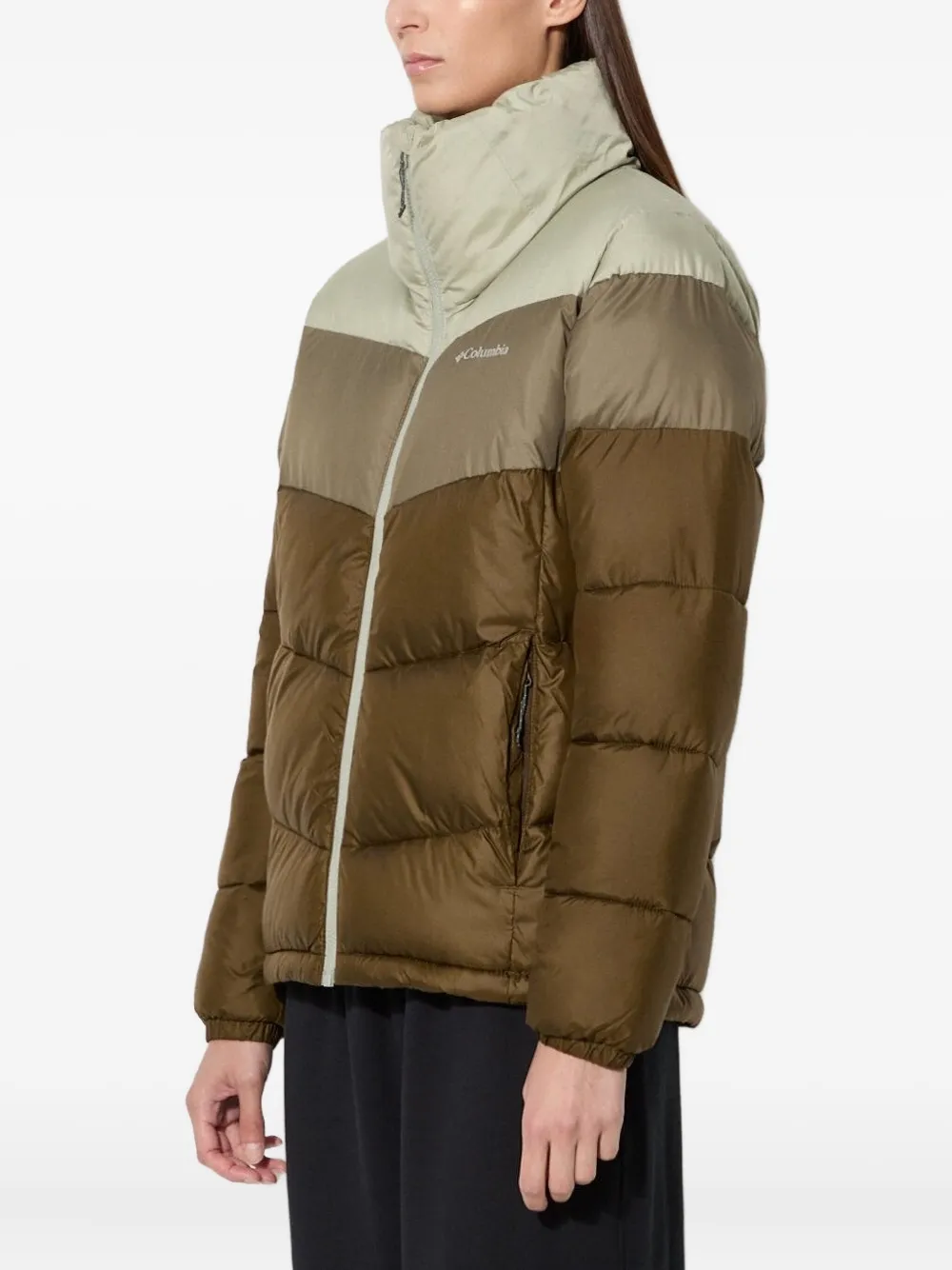 Columbia Puffect three-tone puffer jacket Groen