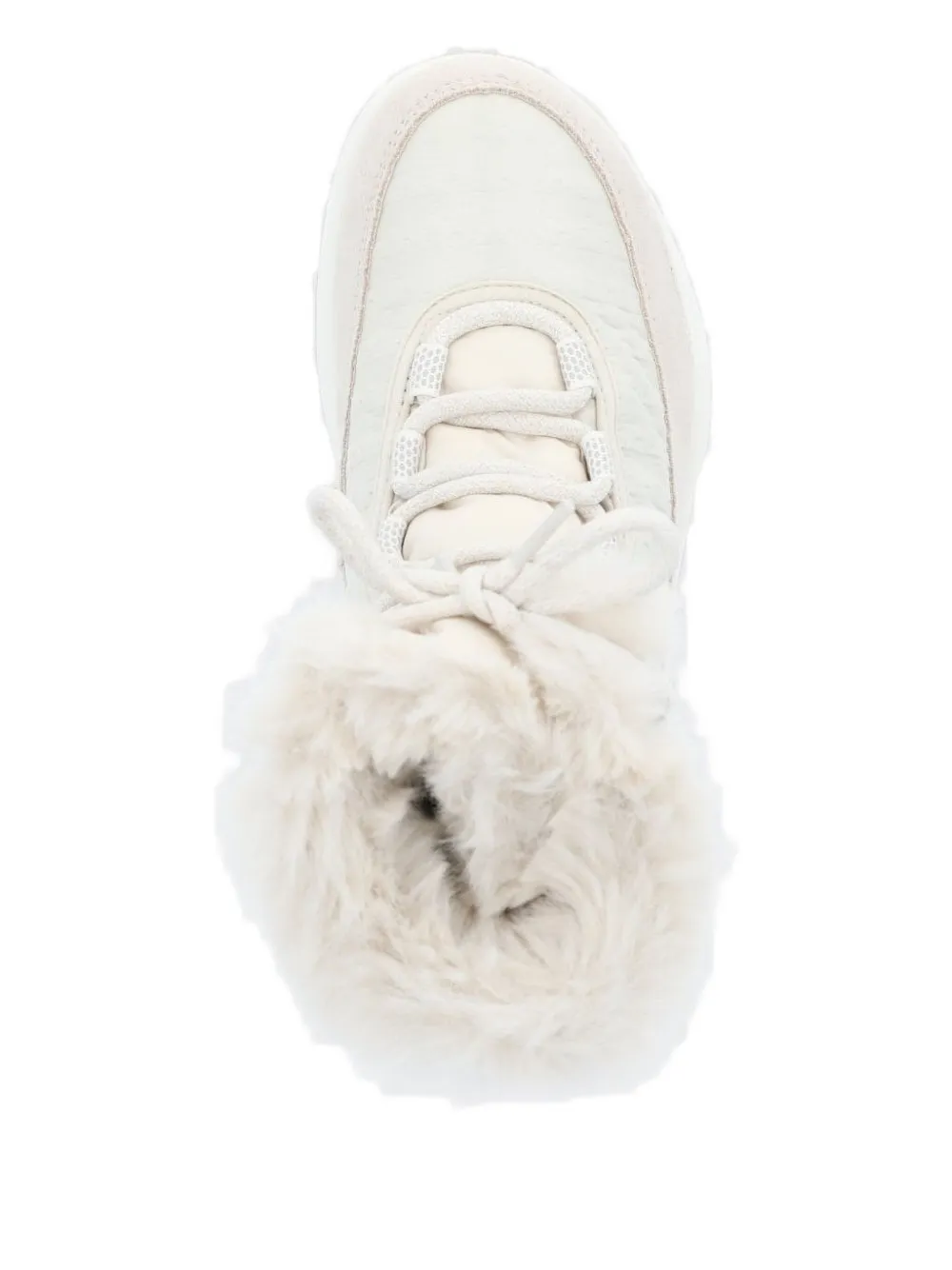 Columbia Shearling-trimmed Lace-up Boots In White
