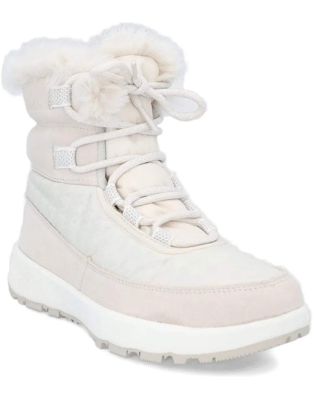 Columbia shearling-trimmed lace-up boots White