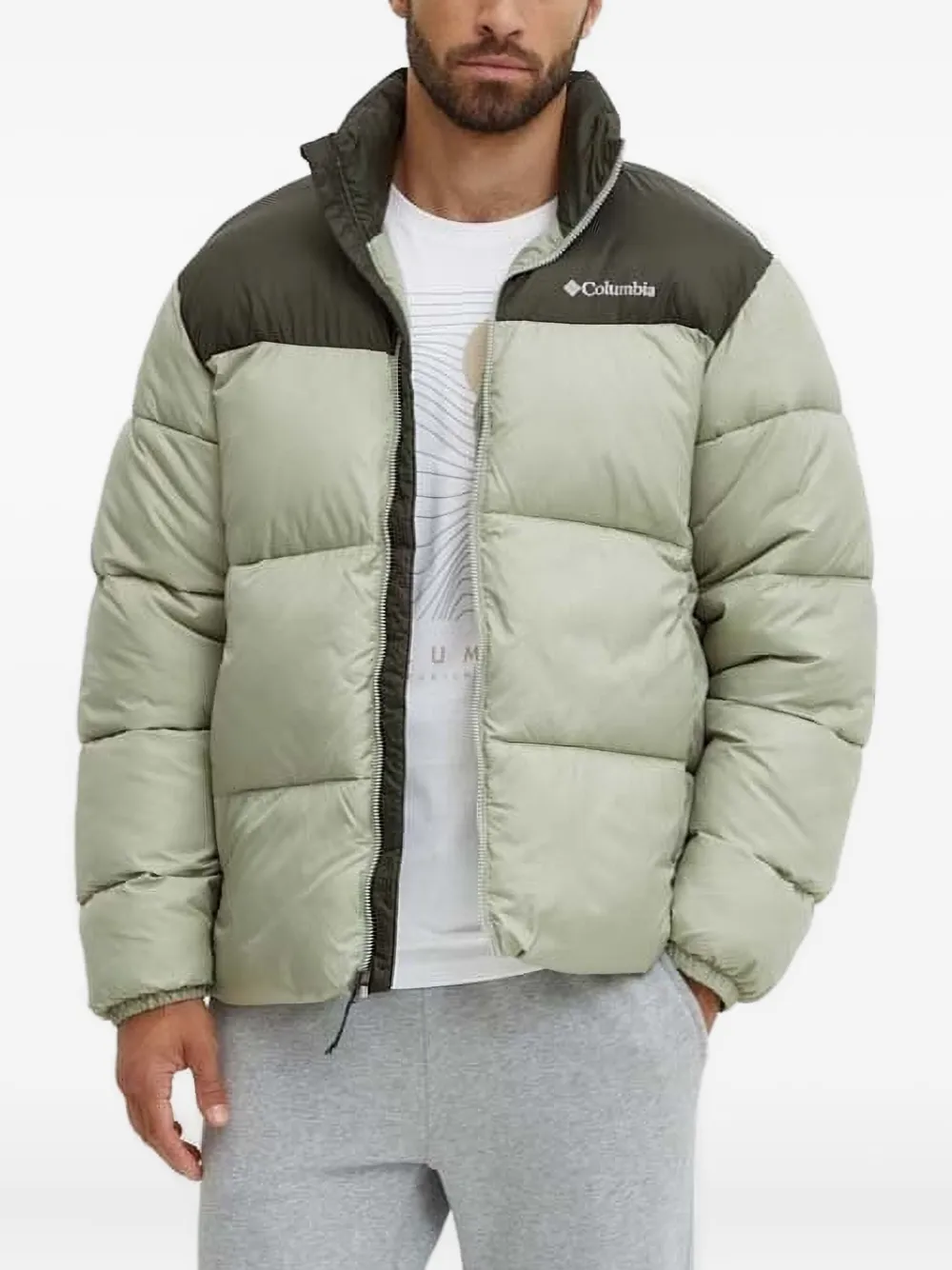 Columbia two-tone puffer jacket Groen