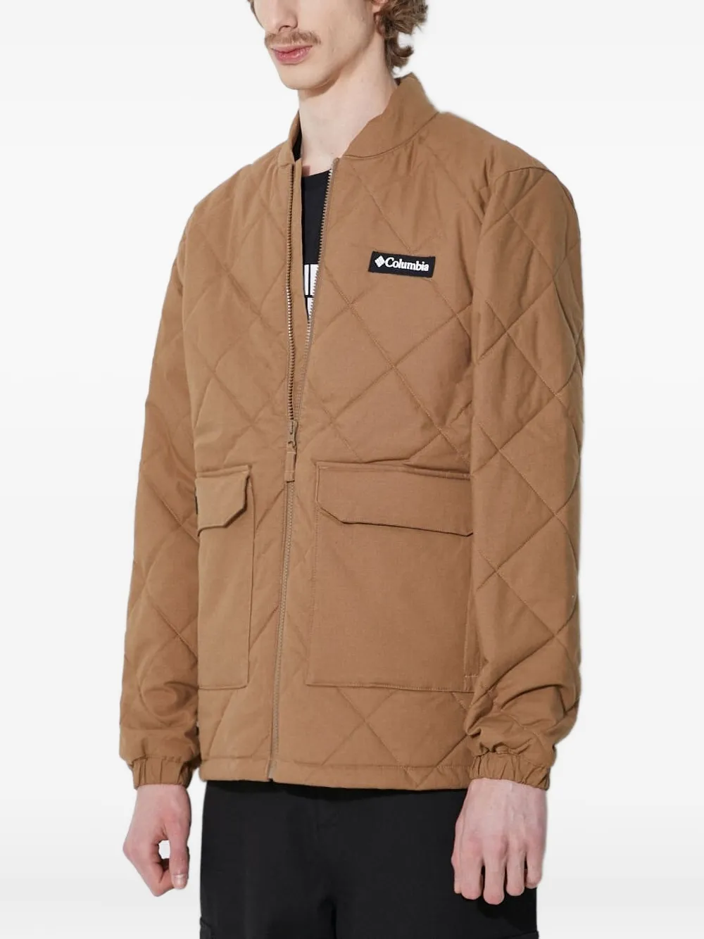 Columbia Rad Padded Diamond-quilted Bomber Jacket In Brown