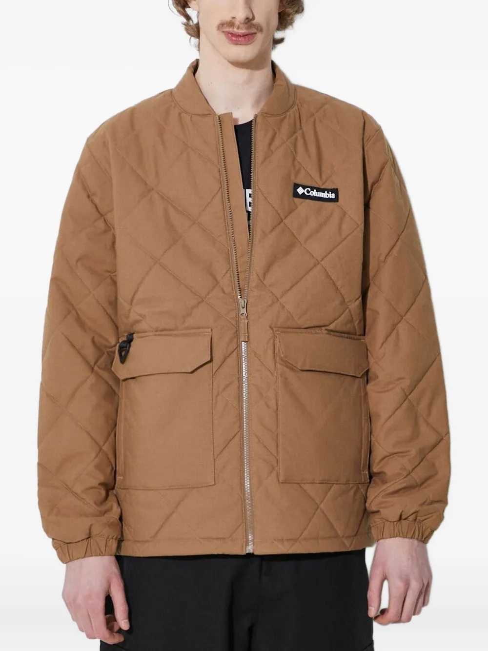Columbia Rad Padded Diamond-quilted Bomber Jacket In Brown