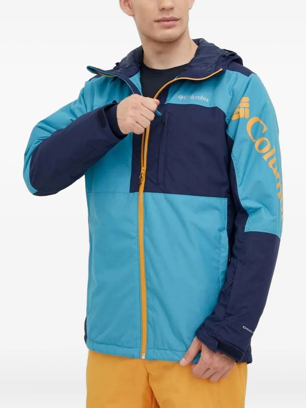 Columbia colour-blocked ski jacket Blauw