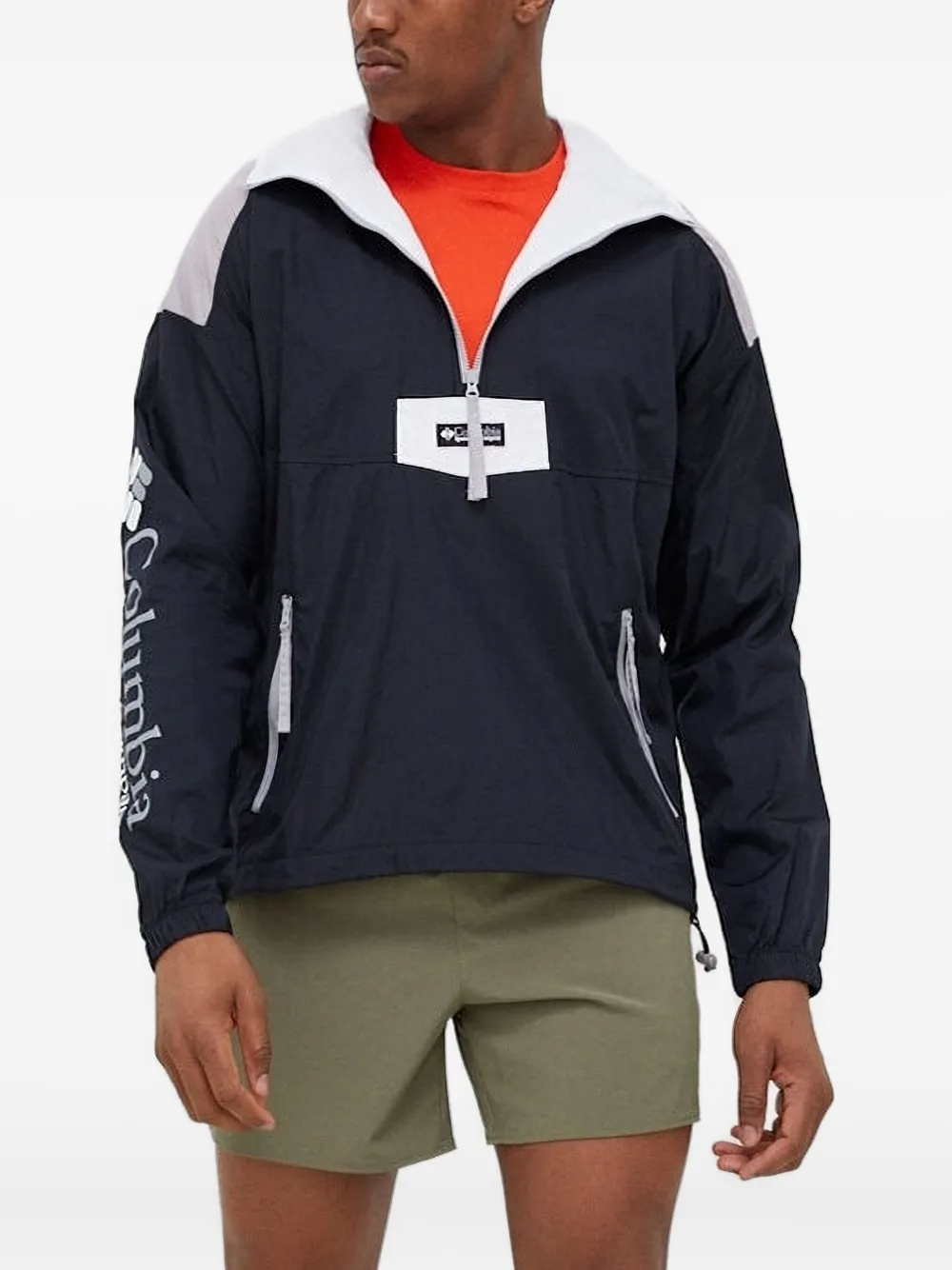 Columbia Riptide jack met vlakken en halve rits Blauw
