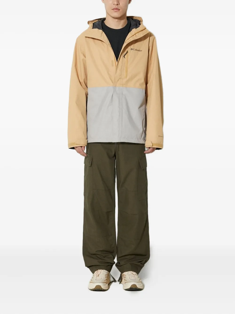 Columbia two-tone hooded jacket Geel