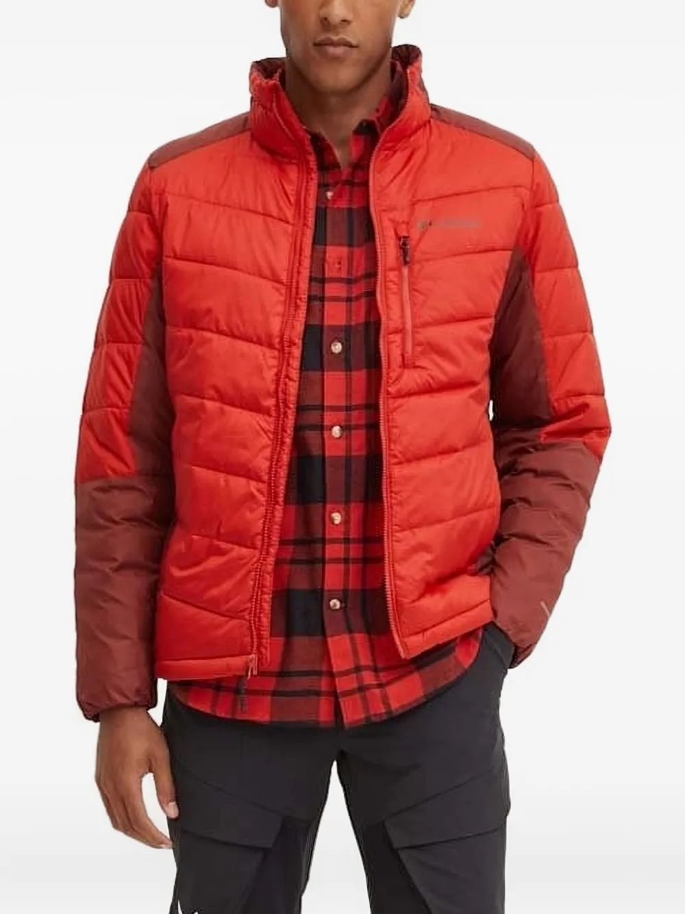 Columbia quilted panelled jacket Rood