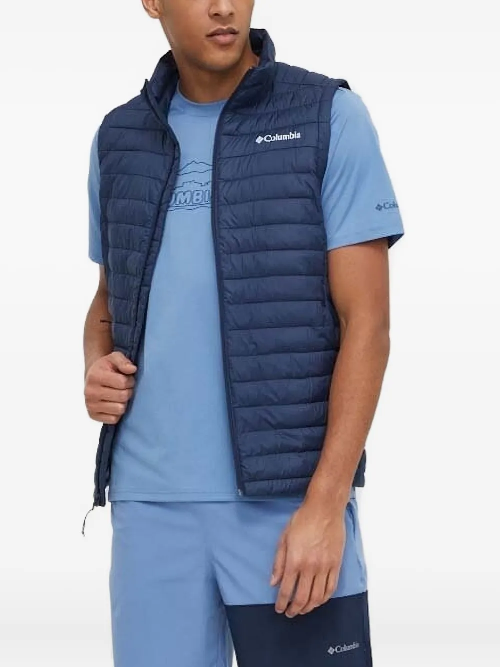 Columbia ジップアップ キルティングベスト - ブルー Columbia ジップアップ キルティングベスト - ブルー