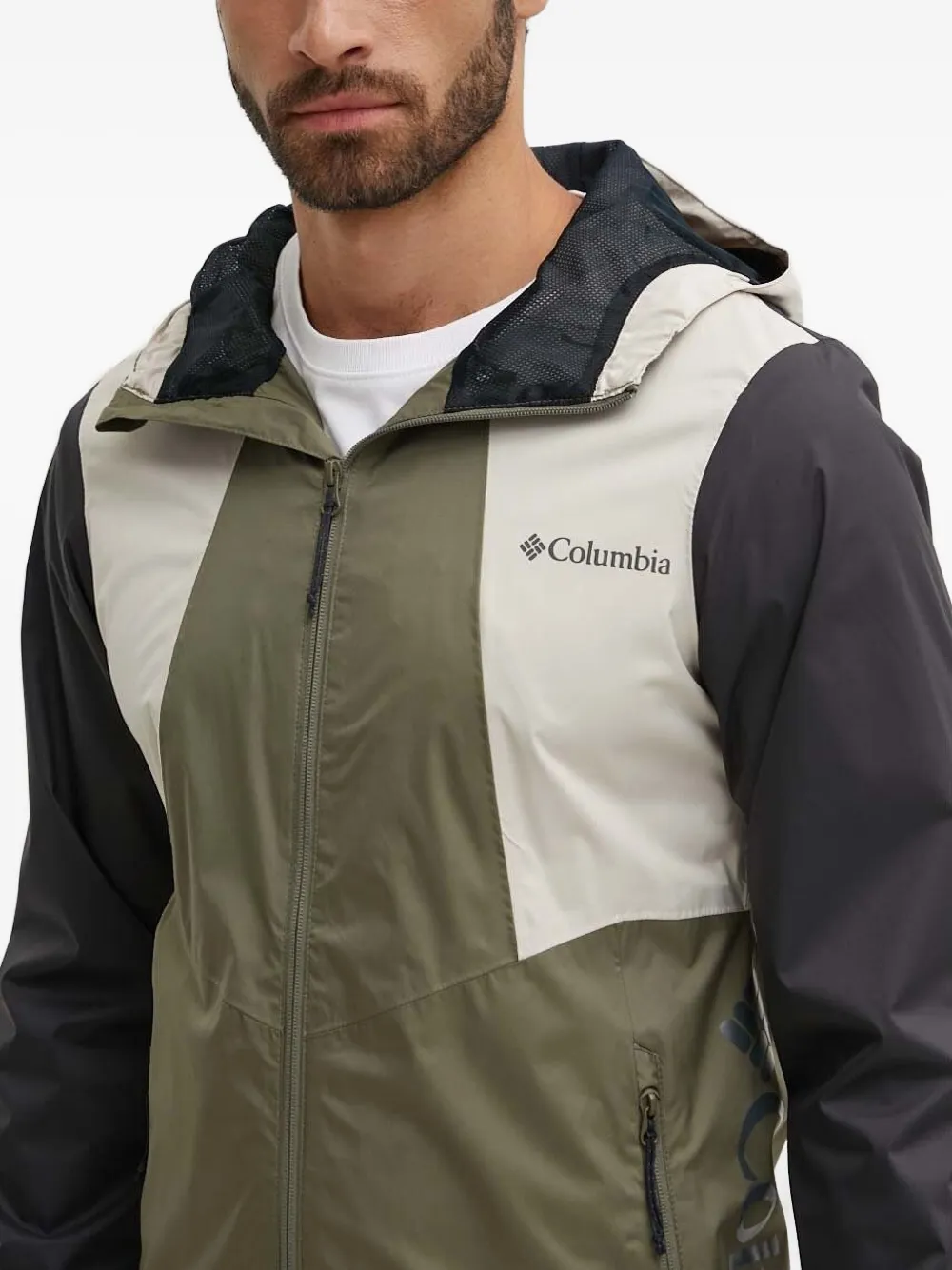 Columbia hooded color-block jacket Groen