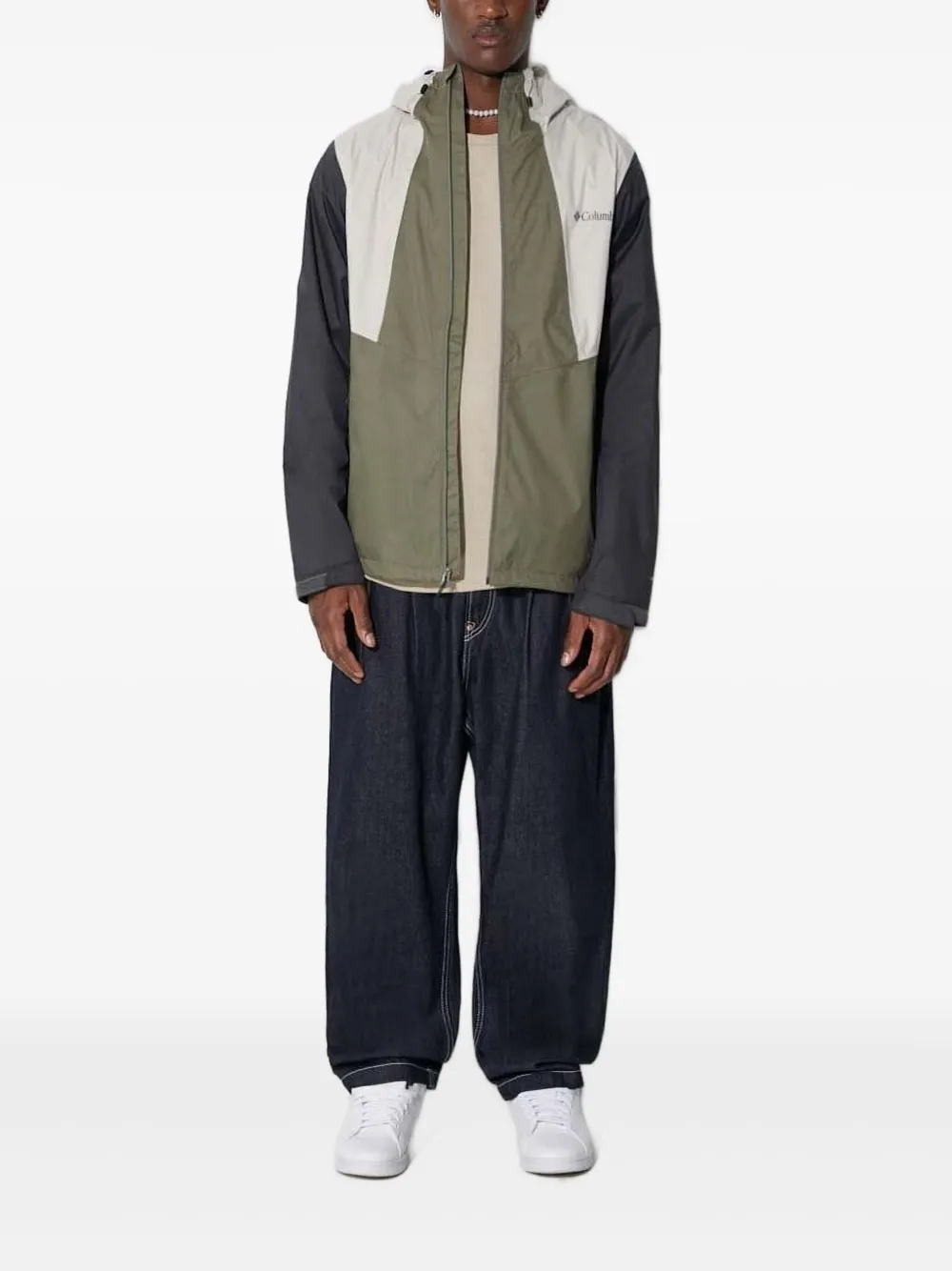 Columbia hooded color-block jacket Groen