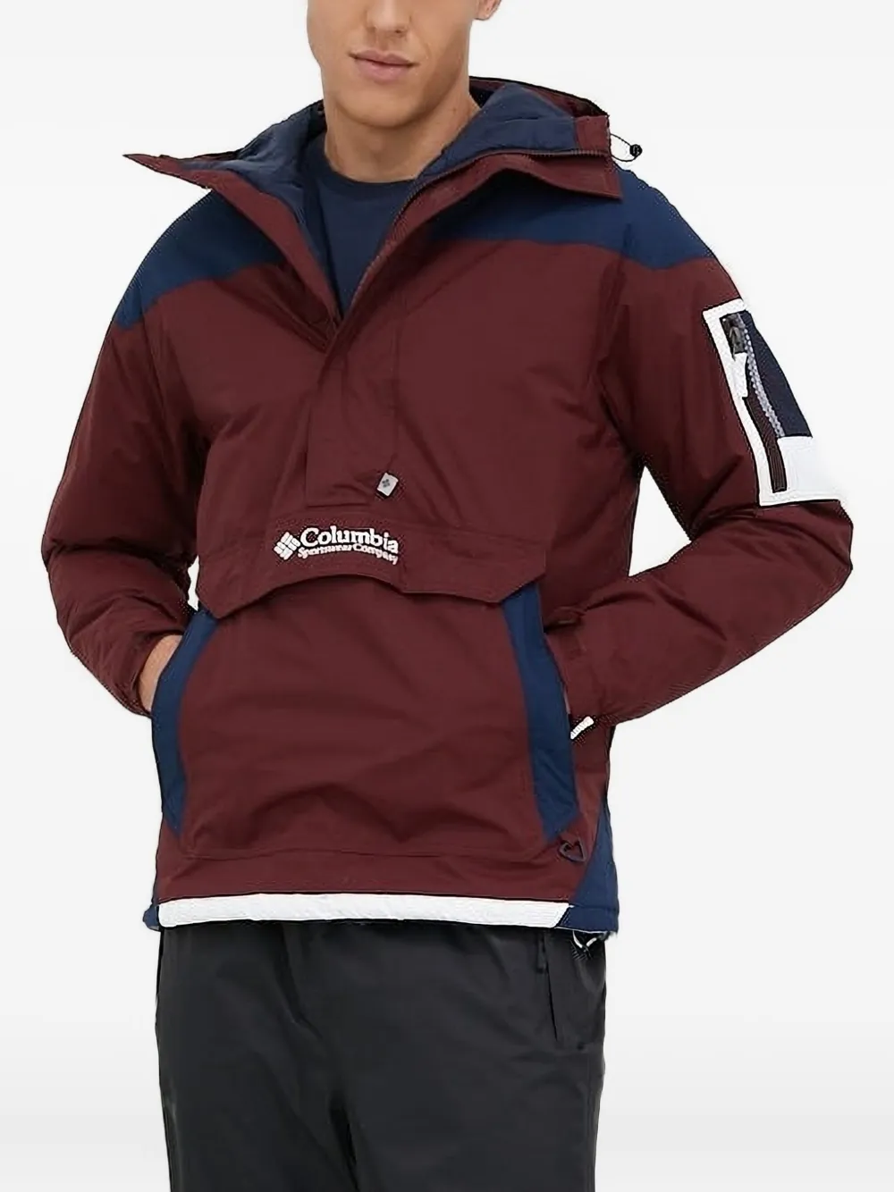 Columbia colour-blocked half-zip jacket Rood