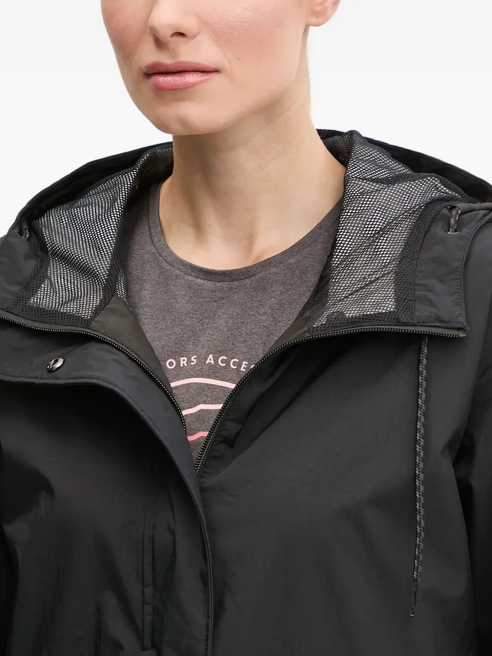 Columbia Hooded Drawstring-waist Jacket In Black