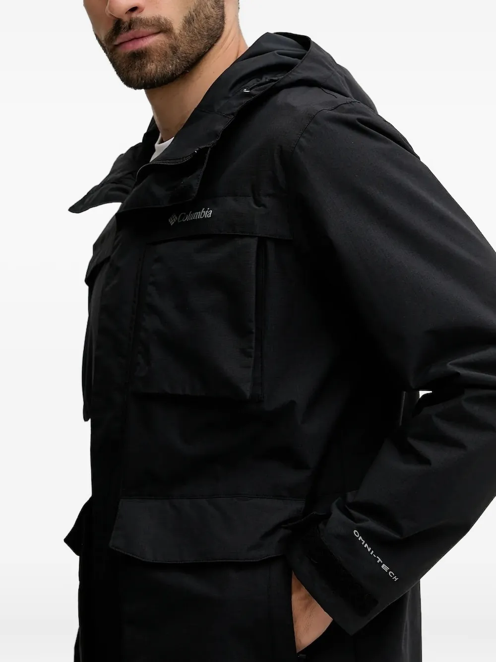 Columbia Landroamer™ hooded flap-pocket jacket Zwart