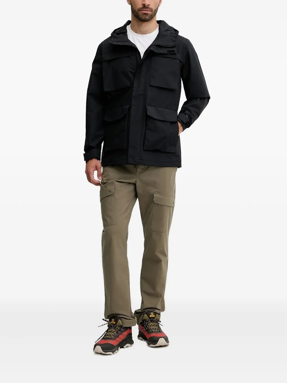 Columbia Landroamer™ hooded flap-pocket jacket Zwart