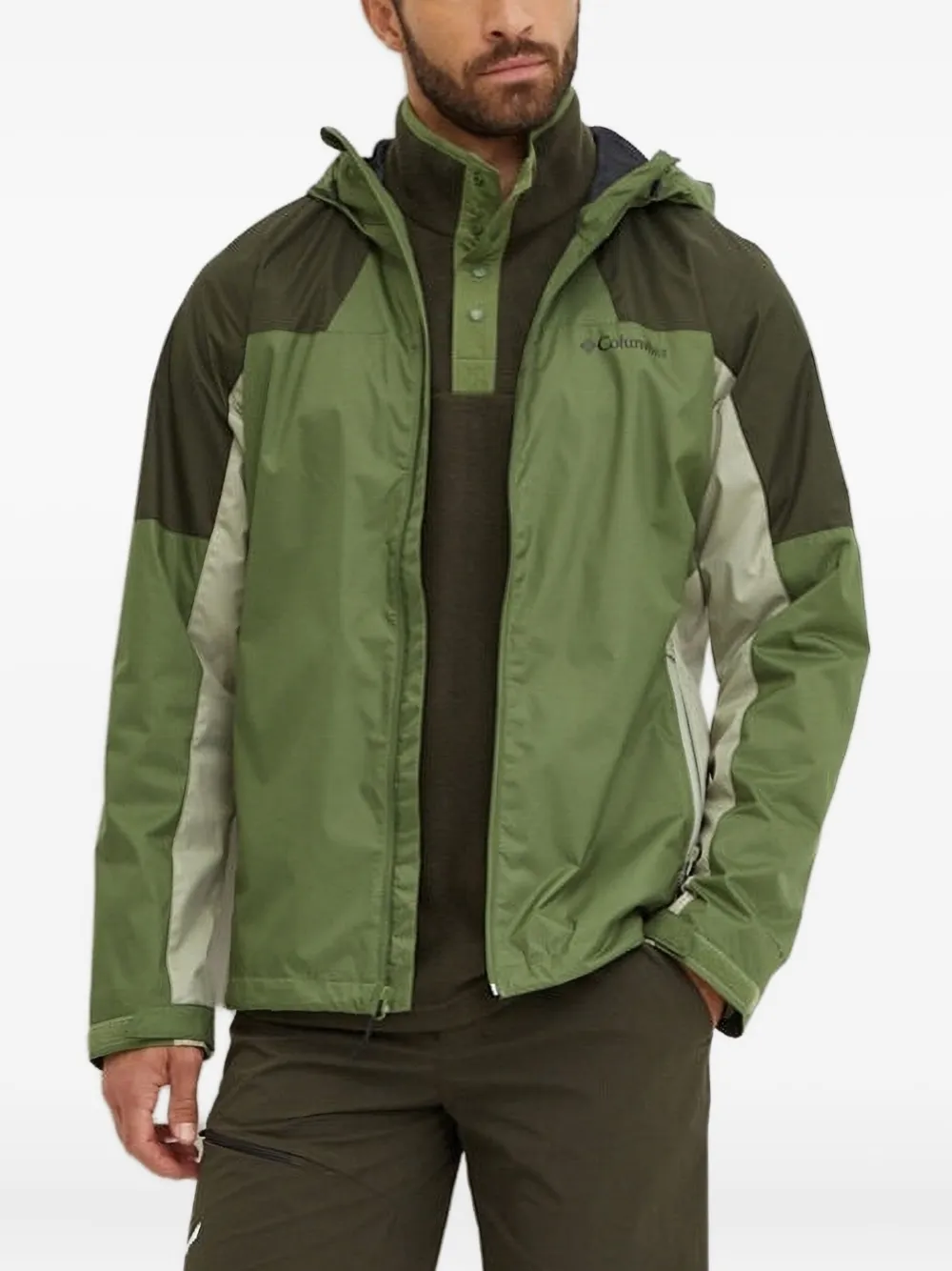 Columbia Jack met capuchon en vlakken Groen