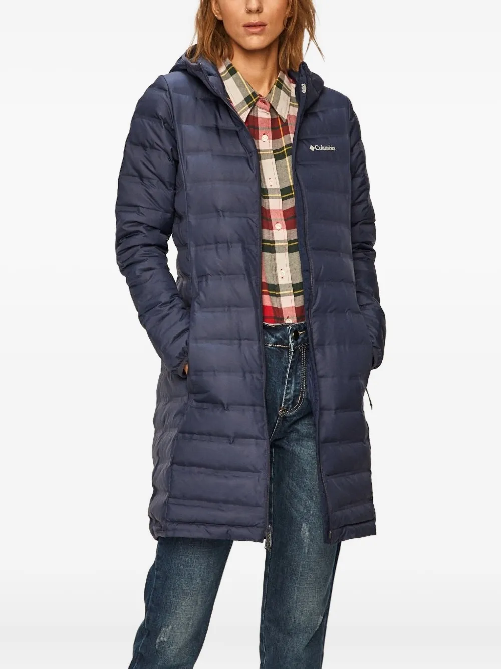 Columbia hooded quilted coat Blauw