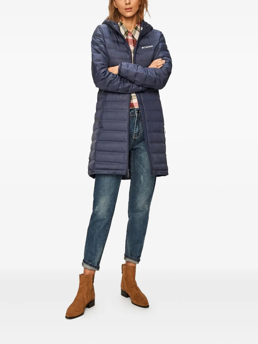 Columbia hooded quilted coat Blauw
