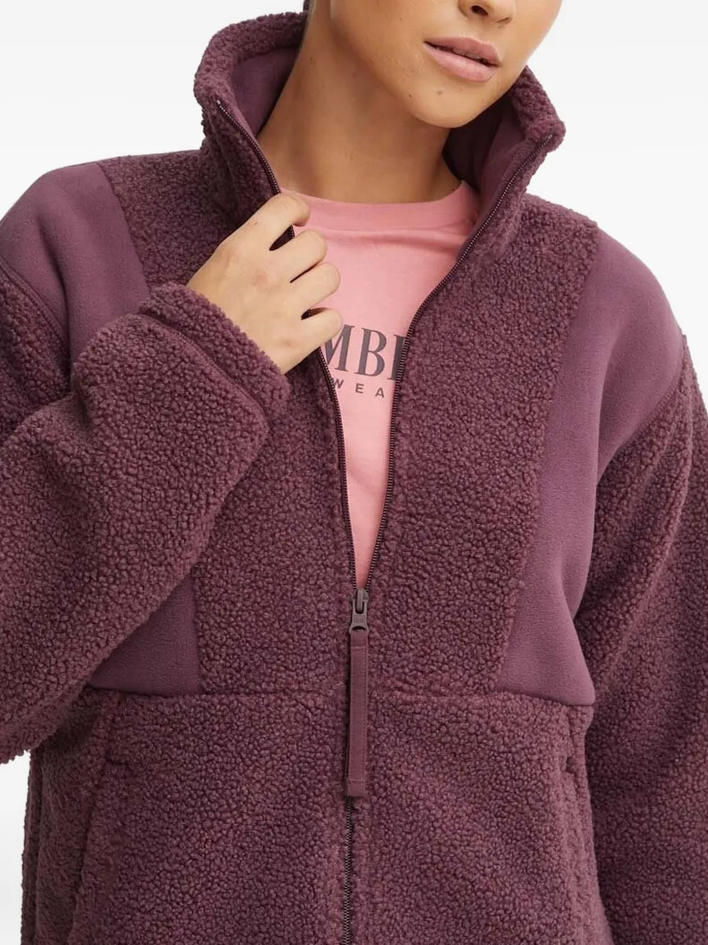 Columbia Trui met ritssluiting en vlakken Rood