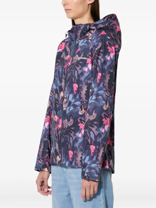 Columbia floral-print Hooded Jacket | Blue | FARFETCH JO