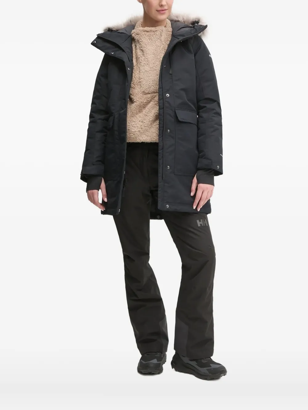 Columbia faux-fur hooded parka Zwart