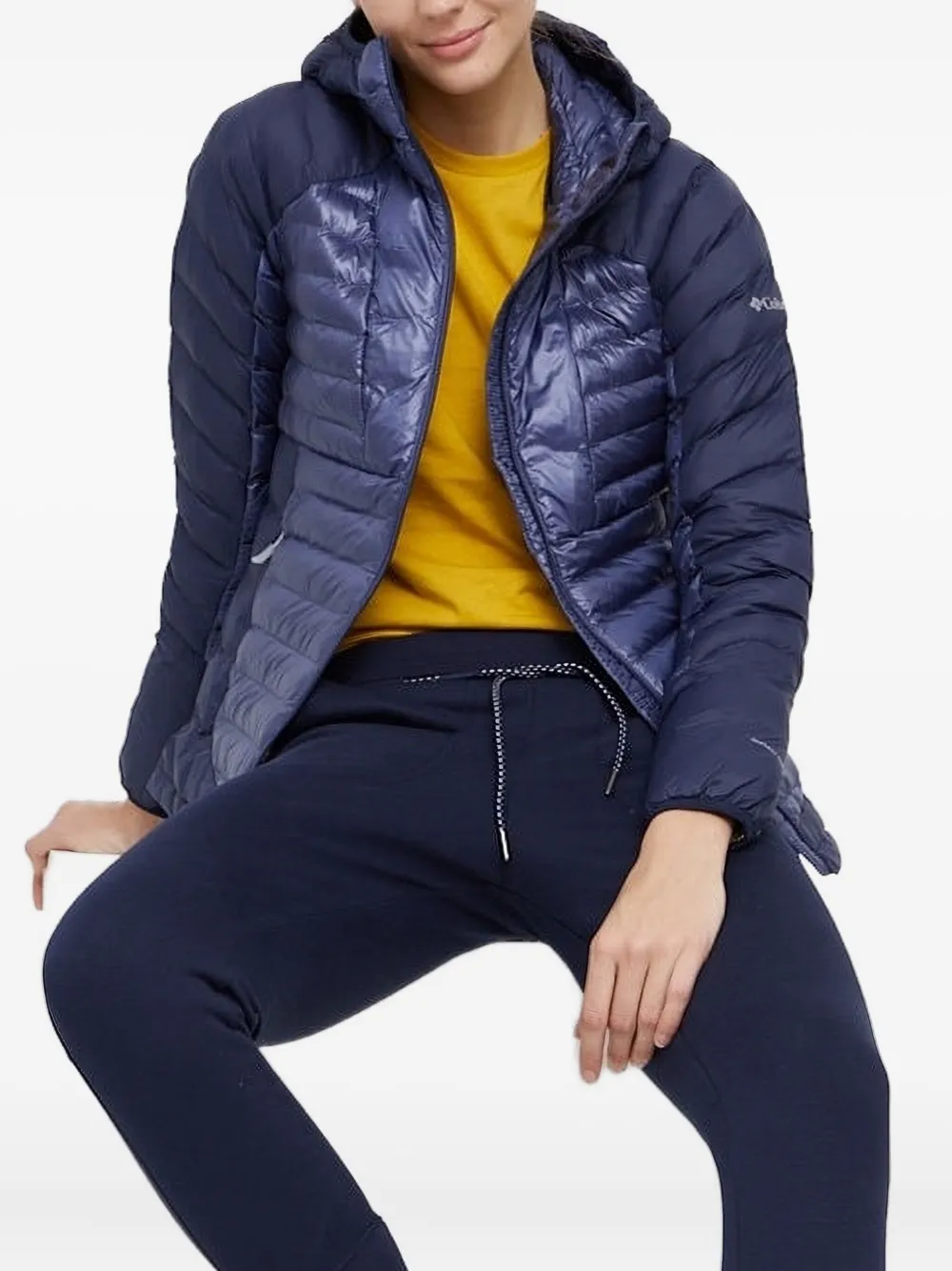 Columbia Hooded Puffer Jacket In Blue