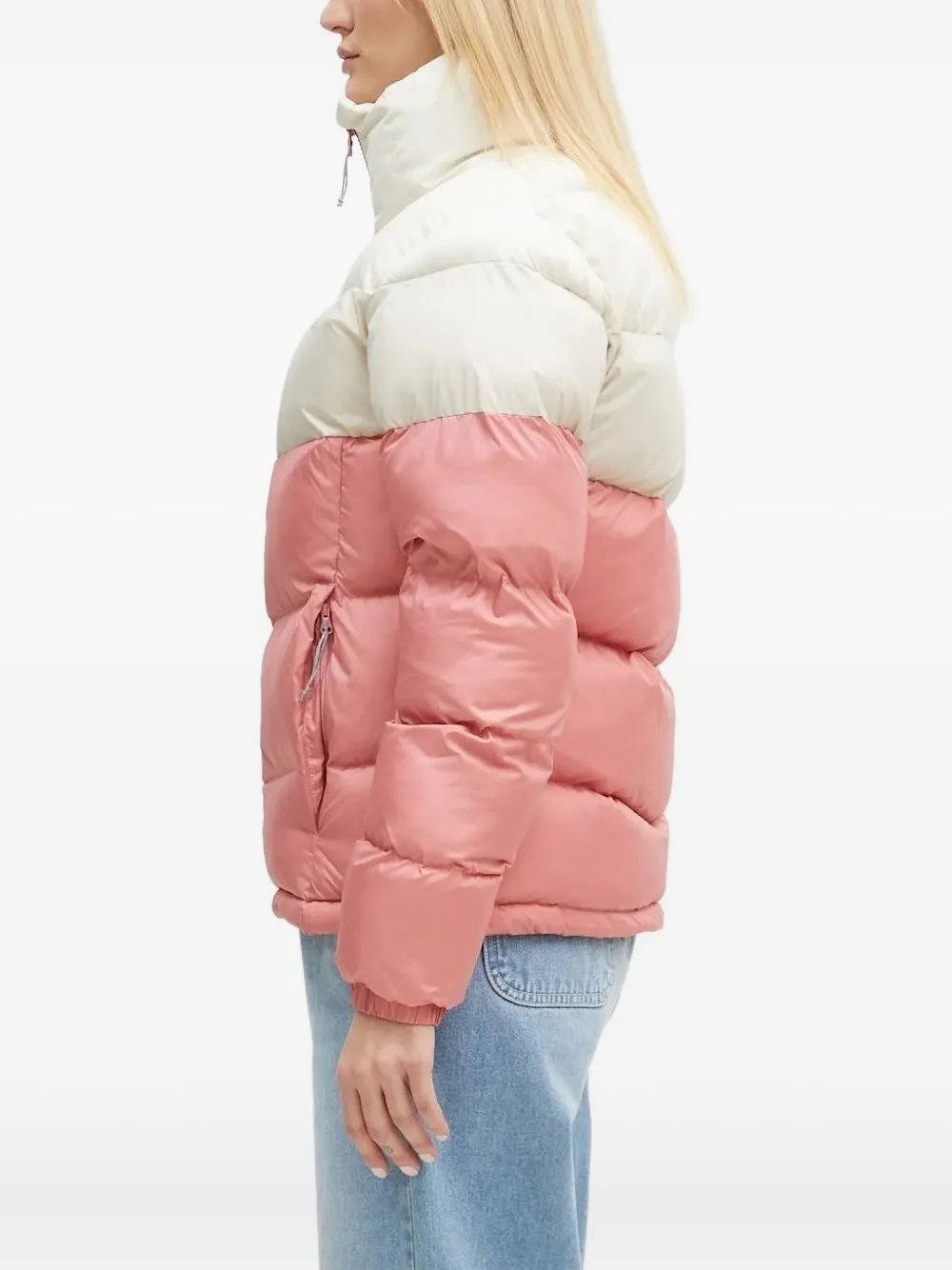 Columbia Puffect Ii Colour-block Puffer Jacket In Pink