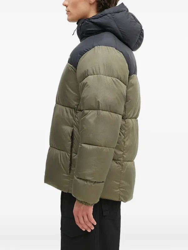 Columbia hooded puffer jacket グリーン　チェック Columbia Hooded Puffer Jacket | Green | FARFETCH