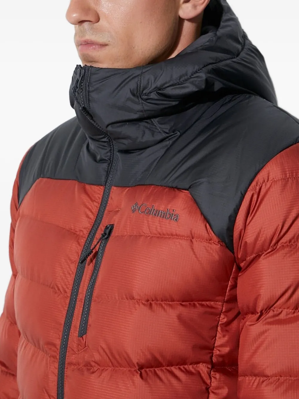 Columbia hooded quilted down jacket Oranje
