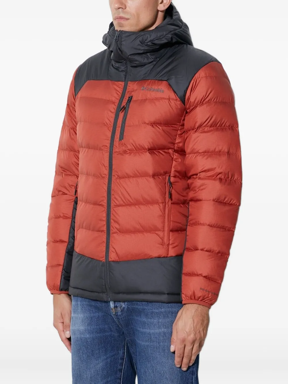 Columbia hooded quilted down jacket Oranje