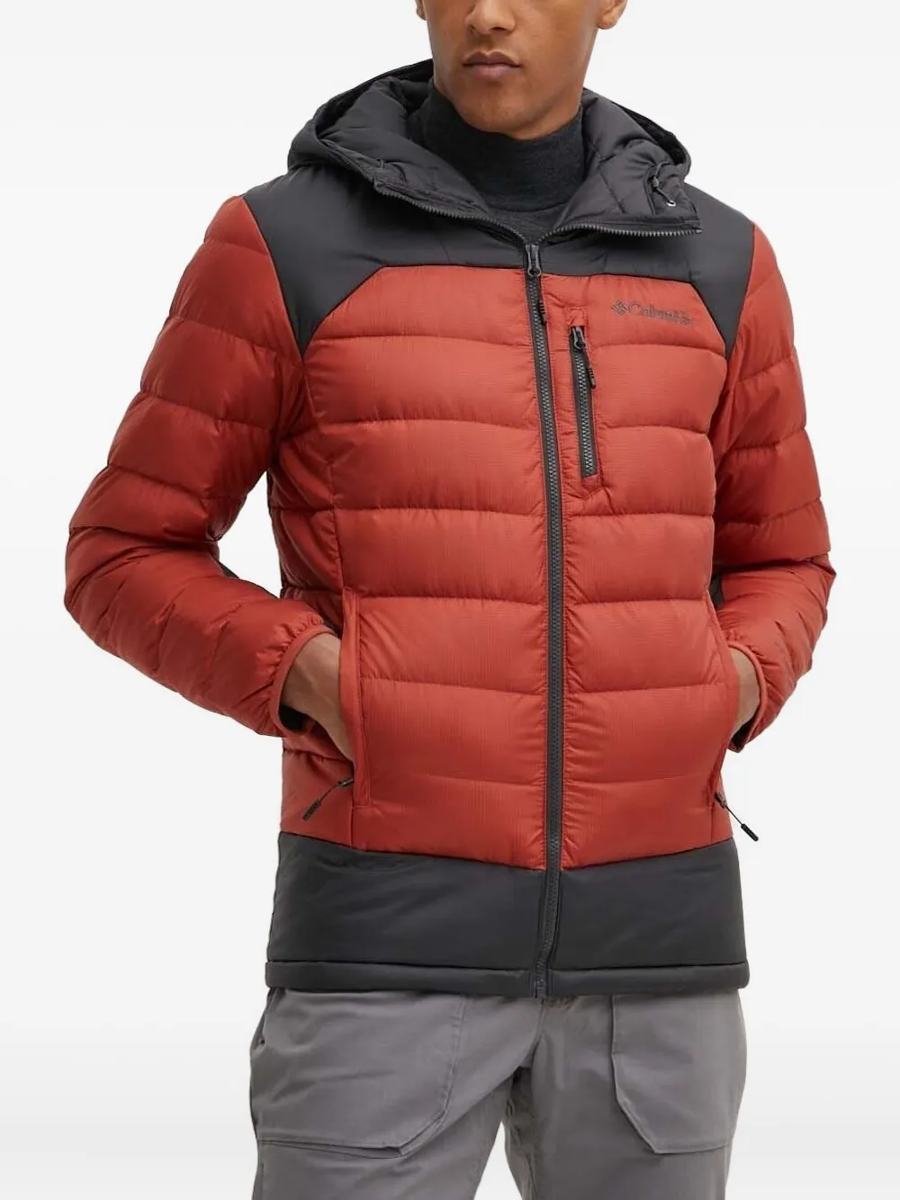 Columbia hooded quilted down jacket Oranje