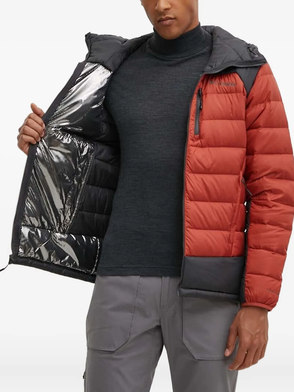 Columbia hooded quilted down jacket Oranje