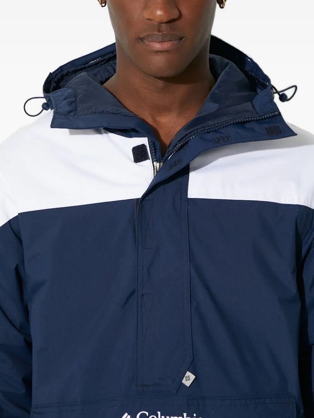 Columbia Hoodie met colourblocking en halve rits Blauw