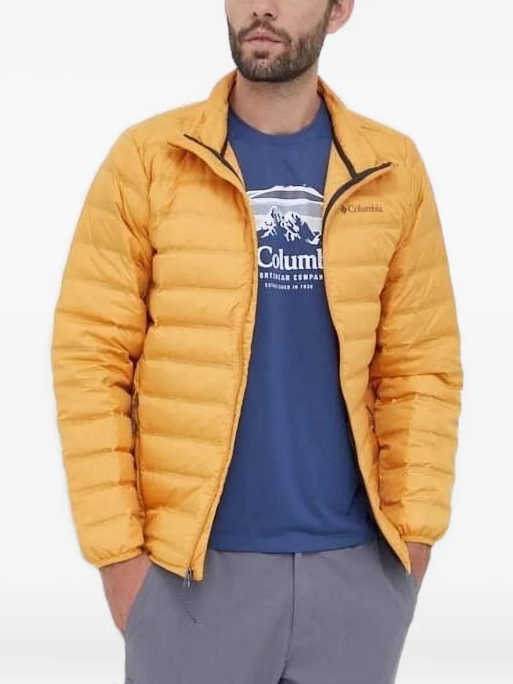 Columbia quilted high-collar jacket Geel