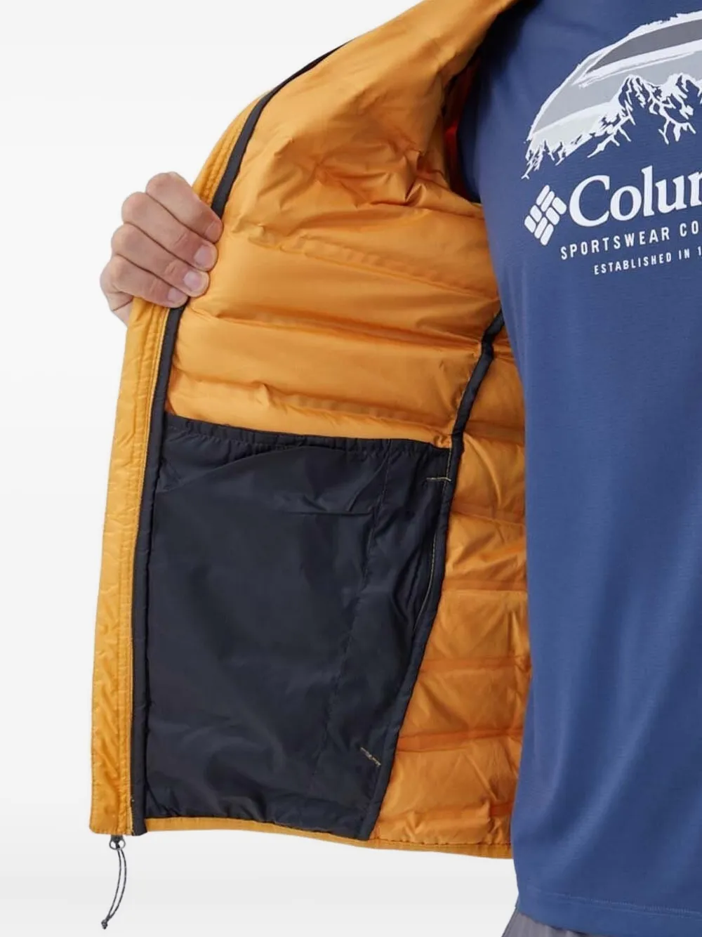 Columbia quilted high-collar jacket Geel