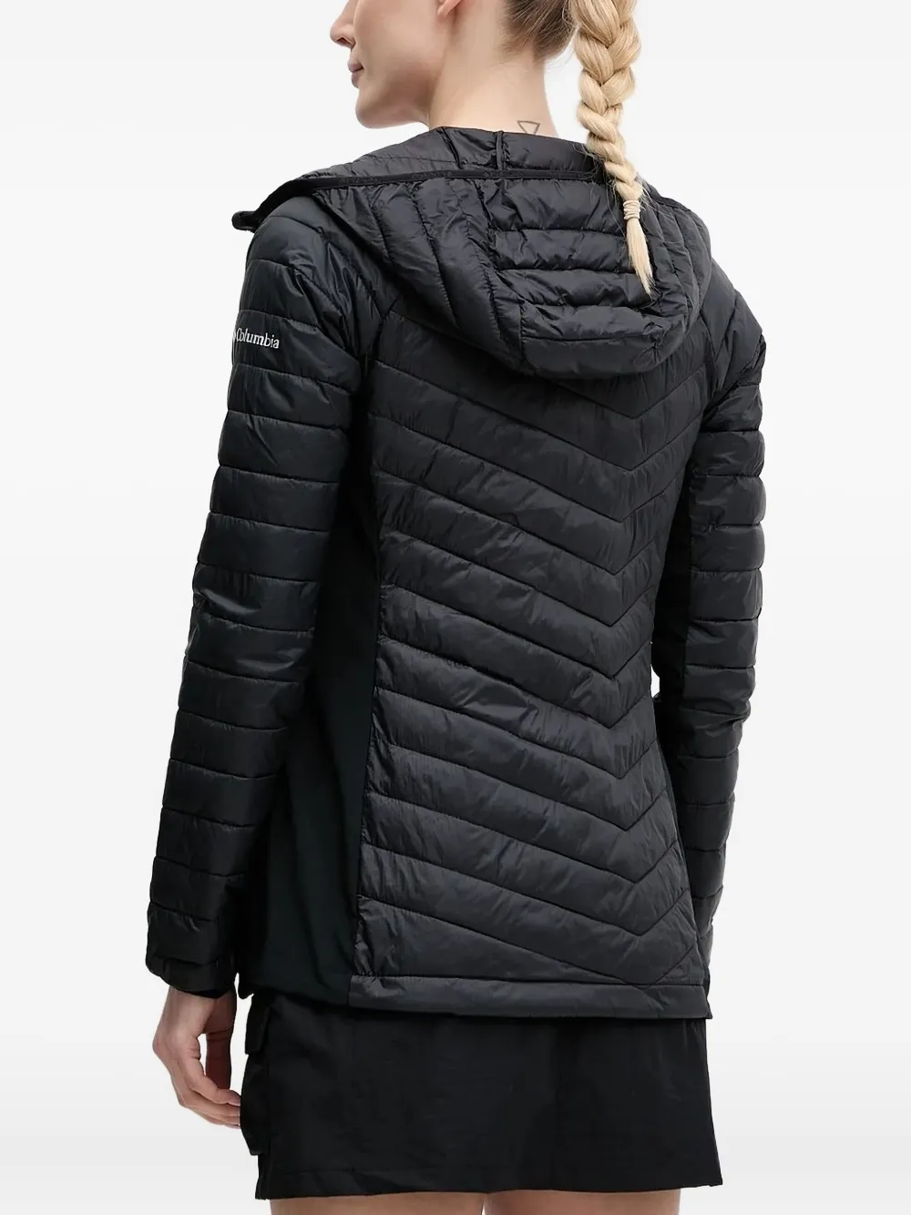 Columbia Jack met capuchon en chevron patroon - Zwart