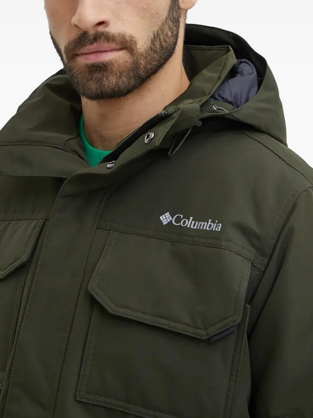 Columbia Jack met capuchon en zak Groen