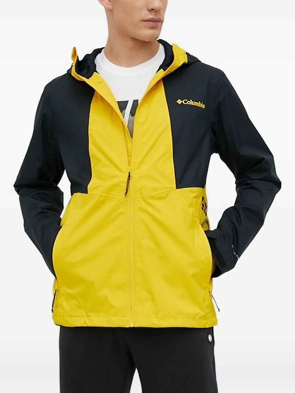 Columbia zip-up hooded jacket Geel