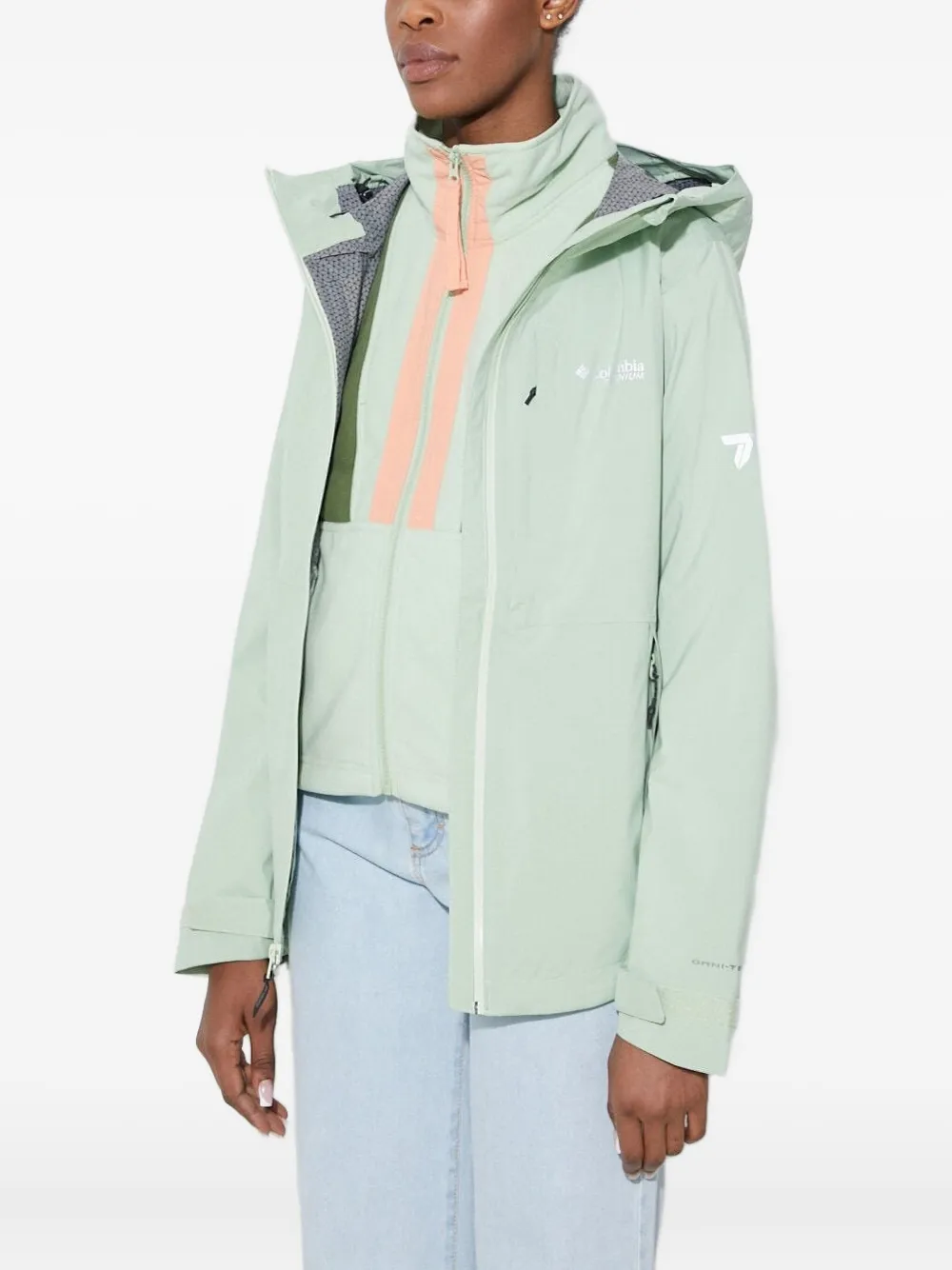 Columbia Jack met logodetail en capuchon Groen
