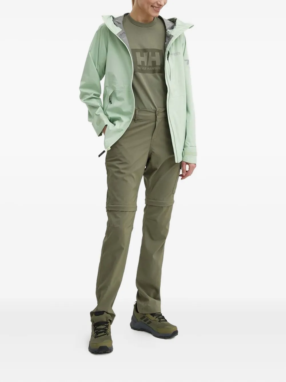 Columbia Jack met logodetail en capuchon Groen