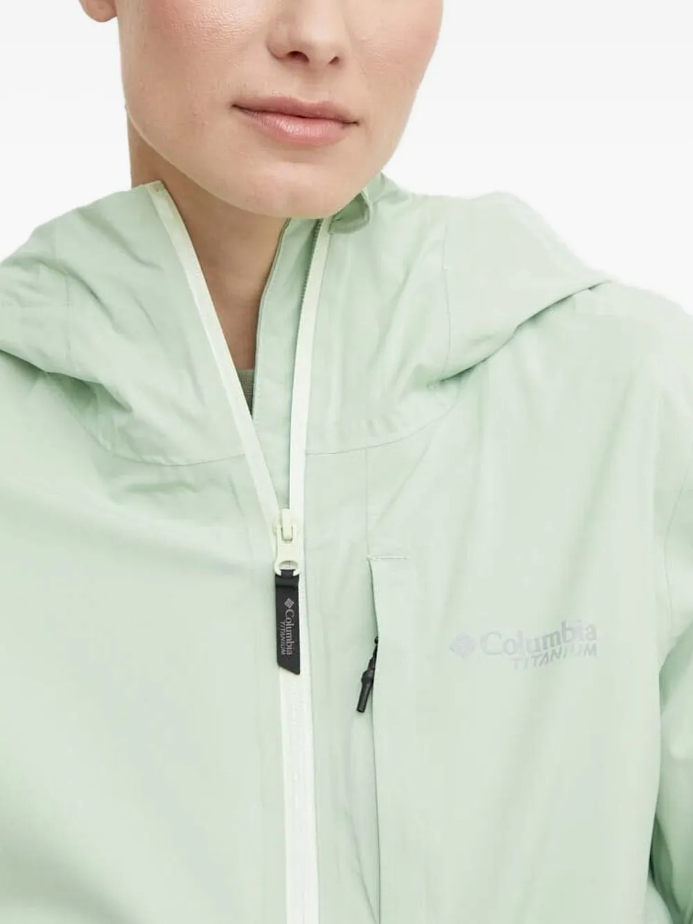 Columbia Jack met logodetail en capuchon Groen